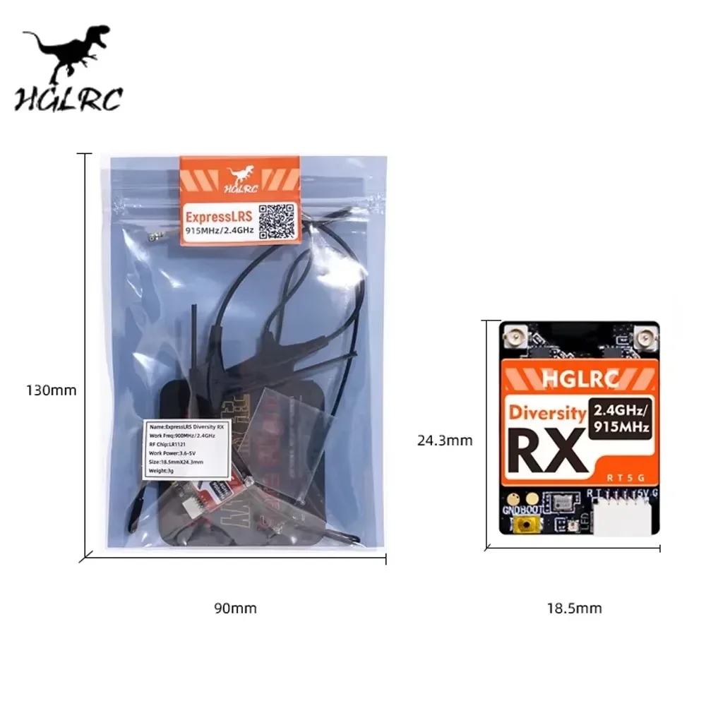 Receptor HGLRC de Doble Banda  - Drone Antenna reseña y precio
